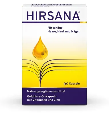 Produktbild von HIRSANA Goldhirse-Öl-Kapseln für schöne Haare, Haut und Nägel, 90 St. Kapseln