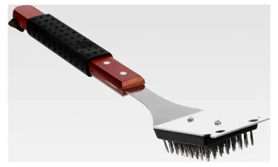Produktbild von Grillreiniger mit Holzgriff Rutschfeste Grillbürste für Backofengrill Langlebige Reinigungsbürste Ergonomisch und Multifunktional