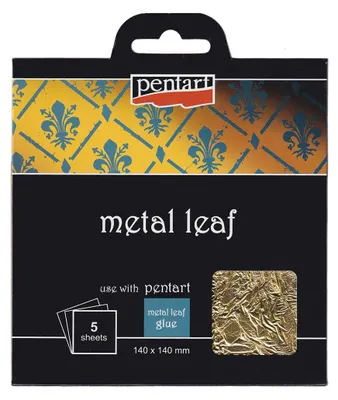 Zdjęcie produktu dla Folia metal leaf złoto 14x14 cm 5 ark - Pentart