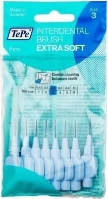 Obrázok produktu pre Product name: / ``` / Interdentálne kefky TePe Extra Soft 0.6mm Jasnonmodré, 8 kusov / ```