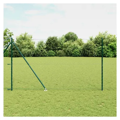 Produktbild von Zaunpfosten Grün 50 x 1,5 m (50 mm Maschen) Stahl und PVC für Gartenzaun, Hundezaun, Weidezaun, Hühnerzaun und Gartennetz