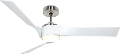 Zdjęcie produktu dla Energooszczędny wentylator sufitowy z oświetleniem LED i pilotem Eco Revolution szczotkowany chrom / biały