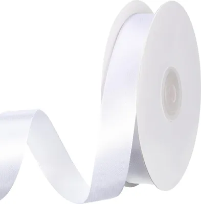 Immagine prodotto di 50m Nastro di raso bianco 20mm nastro regalo nastro decorativo nastro tessuto - matrimonio compleanno battesimo