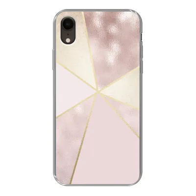 Produktbild von MuchoWow® Handyhülle Schutzhülle Hülle für iPhone XR Marmor - Rosa - Gold - Schick Silikon Softcase Handy Hülle - Schutzdeckel