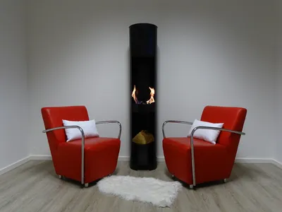 Produktbild von Ethanol & Gelkamin Gel Kamin Modell Hightower XL Schwarz mit Holzfach