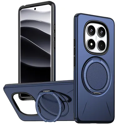 Obrázek produktu pro Magnetický kryt pro Xiaomi Poco X7/Redmi Note 14 Pro/Note 14 Pro+ 5G, Nárazuvzdorné pouzdro s kroužkem a stojánkem, TPU + PC obal Modrá