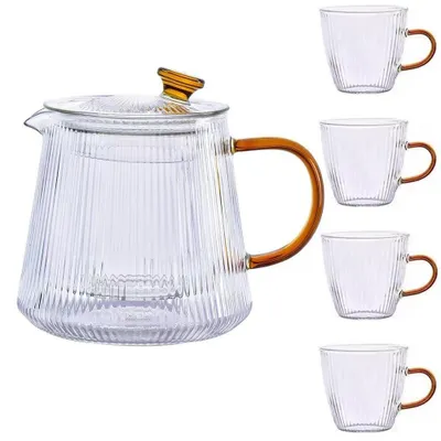 Image de Service à thé en verre comprenant une théière et 4 tasses