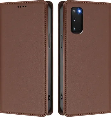 Image de Etui en cuir pour Samsung Galaxy S20 FE 5G, étui magnétique en cuirPolyuréthaneavec support Marron