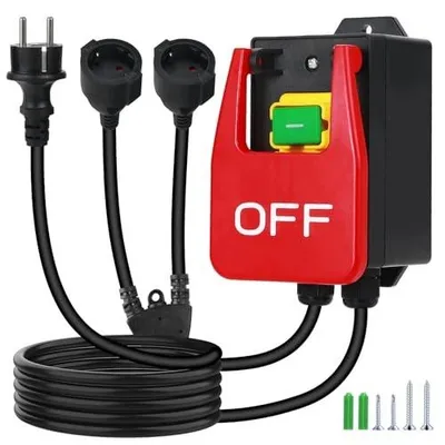 Zdjęcie produktu dla Przełącznik bezpieczeństwa 220V przyciskowy wyłącznik awaryjny elektronarzę