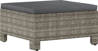 Immagine prodotto di vidaXL Sgabello da giardino con cuscino in Poly Rattan grigio