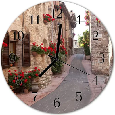 Produktbild von Glasuhr Wanduhr Küchenuhr Echt-Glas 30fi cm Gasse mehrfarbig