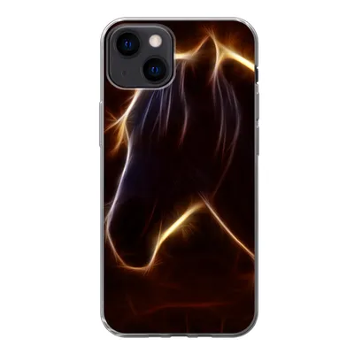 Produktbild von MuchoWow® Handyhülle Schutzhülle Hülle für iPhone 13 Pferd - Kontur - Leicht Silikon Softcase Handy Hülle - Karteninhaber