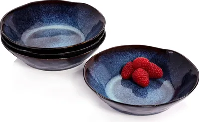 Produktbild von SÄNGER | Suppenschalen Tokio, 4-teiliges Set aus Steingut, Füllmenge: 550 ml, Suppenteller Tief, Teller Set, Einzigartig
