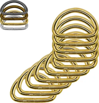 10 stabiler Halbringe D-Ringe Metallring gold