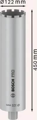 Produktbild von PRO Nassbohrkrone, 122 x 450 mm, G 1 1/4 Zoll UNC