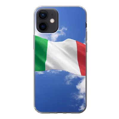 Produktbild von MuchoWow® Handyhülle Schutzhülle Hülle für iPhone 12 Die Flagge Italiens weht am Himmel Silikon Softcase Handy Hülle - Schutzhülle