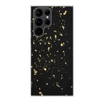 Produktbild von MuchoWow® Handyhülle Schutzhülle Hülle für Samsung Galaxy S22 Ultra Goldene Flocken auf schwarzem Hintergrund Silikon Softcase Handy Hülle - Abbildung