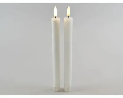 Zdjęcie produktu dla Świece LED marki, średnica 2,2 cm, wysokość 24 cm - białe - zestaw 2 sztuki