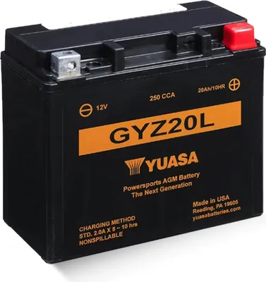 Produktbild von YUASA GYZ20L WC 12V 21,1Ah/C20 - 250A (EN) Motorradbatterie WF