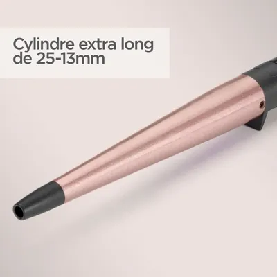 Image de Boucleur BaByliss, C454E Conical Wand, Revêtement Quartz Céramique, 6 Températures, 25mm-13mm
