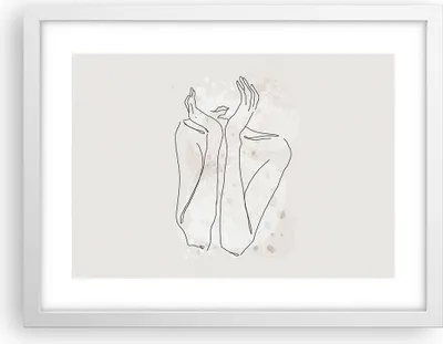 Produktbild von Gerahmtes Poster - Weißer Rahmen - Grafik Frau Licht - 40x30 cm - Wand Bild - Wanddeko - Wandbilder - Kunstposter - Wandposter - Bilderrahmen - Bilder - Kunstdruck - Wanddekoration - P2WAA40x30-4656