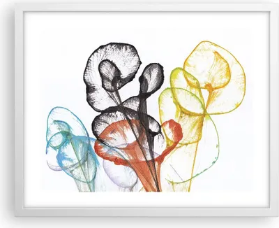 Produktbild von Gerahmtes Poster - Weißer Rahmen - Blumen Abstraktion Surrealismus - 50x40 cm - Wand Bild - Wanddeko - Wandbilder - Kunstposter - Wandposter - Bilderrahmen - Bilder - Kunstdruck - P2WAA50x40-4444