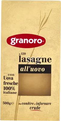 Produktbild von Granoro 8007290231208, Lasagne, Nudelplatten, 500 g, 367 kcal, 1553 kJ, 3,8 g