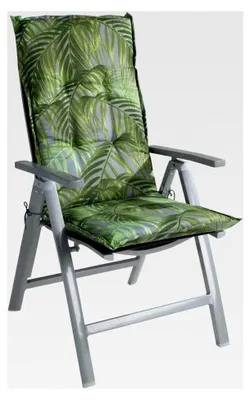 Produktbild von Hochlehner Gartenstuhlauflagen 6er Set - 120 x 50 cm - Grün - Baumwolle - Polyester - Palmenmotiv