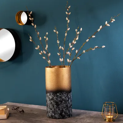Produktbild von riess-ambiente Dekorative Vase ABSTRACT 30cm gold Metall Patina Blumenvase Dekovase