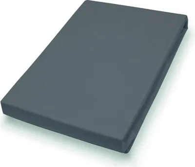 Produktbild von HAHN Spannbettlaken anthrazitfarbener Baumwolljersey - ca. 100 x 200 cm
