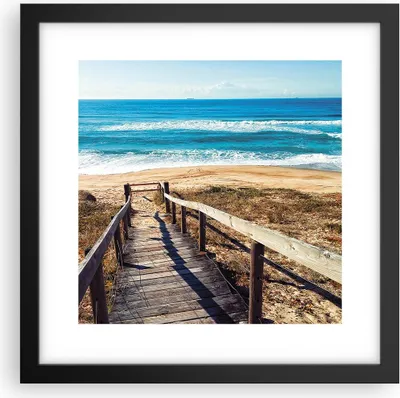 Produktbild von Gerahmtes Poster - Schwarzer Rahmen - Meer Strand Eintritt - 30x30 cm - Wand Bild - Wanddeko - Wandbilder - Kunstposter - Wandposter - Bilderrahmen - Bilder - Kunstdruck - Wandbild - P2BAC30x30-4359