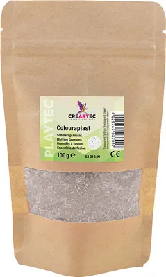 Produktbild von CREARTEC Colouraplast 100g - in Transparent Farblos - zum Basteln kreativer Dekorationen und Geschenke - Bastelspaß für die ganze Familie