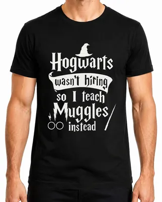 Produktbild von Hogwarts wasn't hiring so I teach Muggles instead Harry Potter Herren T-Shirt, Schwarz, XL