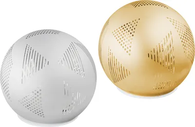 Immagine prodotto di Gilde Dekoobjekt (LED), Kugel, "modern graphic", graphisch, Glas, goldfarben, silberfarben, VE 6, 2 Stück wie abgebildet,, D. 10 cm 52937