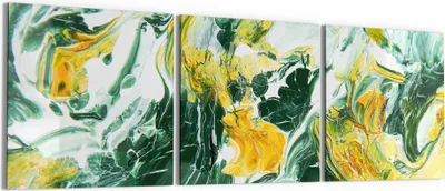 Produktbild von DEQORI Glasbild Echtglas 3x50x50 cm 'Natürliche Harmonie' Wandbilder XXL groß