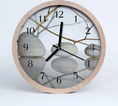Produktbild von Holzuhr 20fi cm wanduhr - Steine