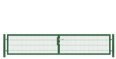Produktbild von 550 x 80 cm Doppelstabmatten Gartentor Vollrahmen Doppeltor 8/6/8 Grün