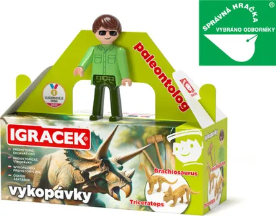 Obrázek produktu pro Igráček Paleontolog - figurka s vykopávkami dinosaurů Triceratopse a Brachiosaura
