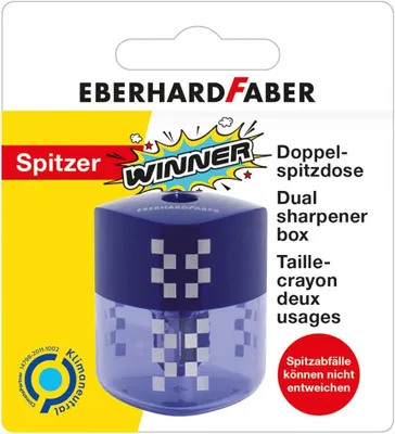 Produktbild von Eberhard Faber 585196 - Doppelspitzdose Winner auf Blisterkarte, blau, 1 Stück