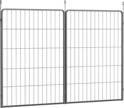 Obrázek produktu pro PawHut sada 2 prodlužovacích panelů pro venkovní ohrady pro psy, 80 x 100 cm, ocelový plot pro štěňata, pro malé až velké psy Černá barva
