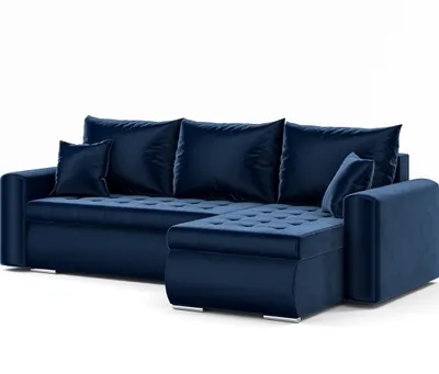 Zdjęcie produktu dla Narożnik Luis L - narożnik, sofa, kanapa, z funkcją spania, pojemnik na pościel, poduszki i pikowanie, meble tapicerowane, PRAWA Riviera 81