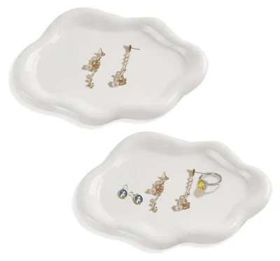 Productafbeelding van Solidchoice - 2 Stuks Keramische Sieraden Tray voor Ringen en Oorbellen