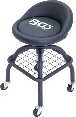Werkstattstuhl, höhenverstellbar 540-680 mm, mit 4 Rollen, schwarz