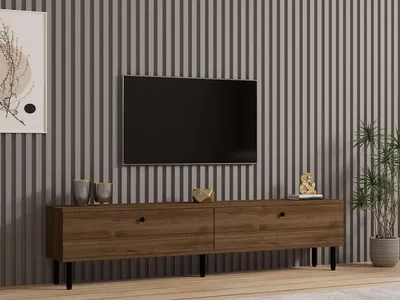 Produktbild von Skye Decor, Nantes - Walnut, TV-Ständer, Nussbaum, 100% MELAMINBESCHICHTETE SPANNPLATTE, 160 x 25 x 37 cm