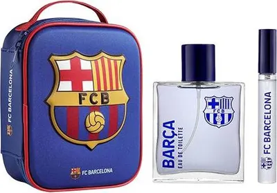 Produktbild von 1x Herren-Set FC Barcelona Eau de Toilette 100 ml + Eau de Toilette 10 ml + Kosmetiktasche