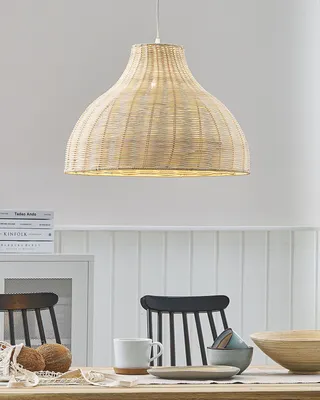 Zdjęcie produktu dla BELIANI Lampa sufitowa jasne drewno rattan 117 cm wiklinowa konstrukcja boho