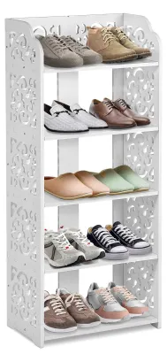 Produktbild von Schuhregal mit 5 Fächern - Organizer für 9-12 Paar Schuhe - Wasserfest - 40 x 90 x 23 cm