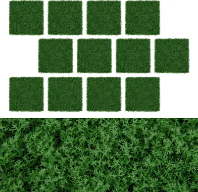 Immagine prodotto di COSTWAY 12 pezzi. Muro di piante, 50,5 x 50,5 cm, muro di muschio artificiale unibile, siepe di privacy per giardino, cortile, balcone, casa