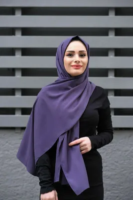 Zdjęcie produktu dla Chusta na głowę z krepy fioletowa 70x180cm, teseta door sal, hidżab, szalik turban