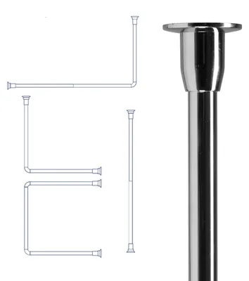 Zdjęcie produktu dla Zestaw szyn i prowadnic Croydex Fineline, stal nierdzewna, chrom, do długości 2520 mm